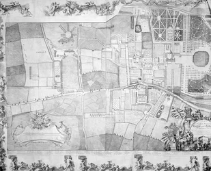 Plan of Kensington Palace (detail) by Joshua Rhodes, 1764
